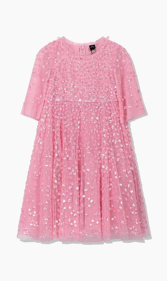 LEILA DOT CAPE KIDS DRESS