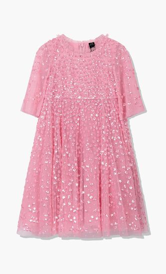 LEILA DOT CAPE KIDS DRESS