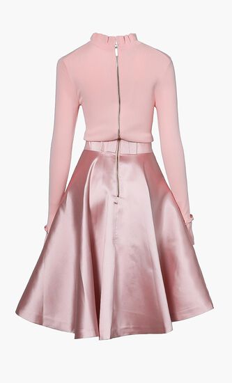 Knitted Frill Full Skirt Dress