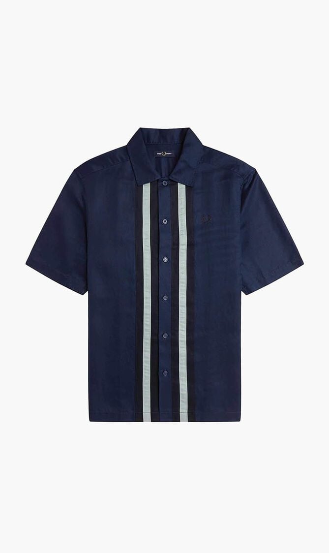 LINEN BLEND PANELLED SHIRT