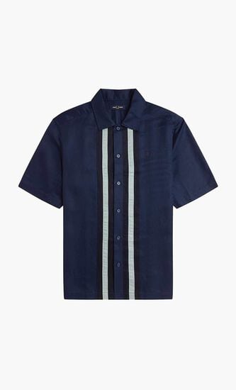 LINEN BLEND PANELLED SHIRT