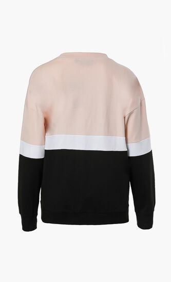 Colour Blocked Print Sweatshirt