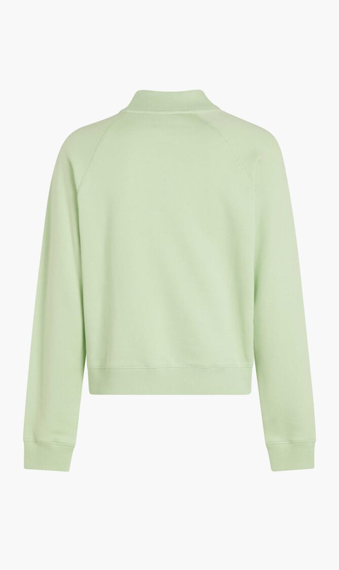 TORY SPORT FRENCH TERRY SHRUNKEN MOCK-NECK CREW