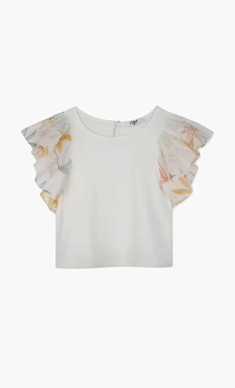 T-shirt with Ruffle Sleeves