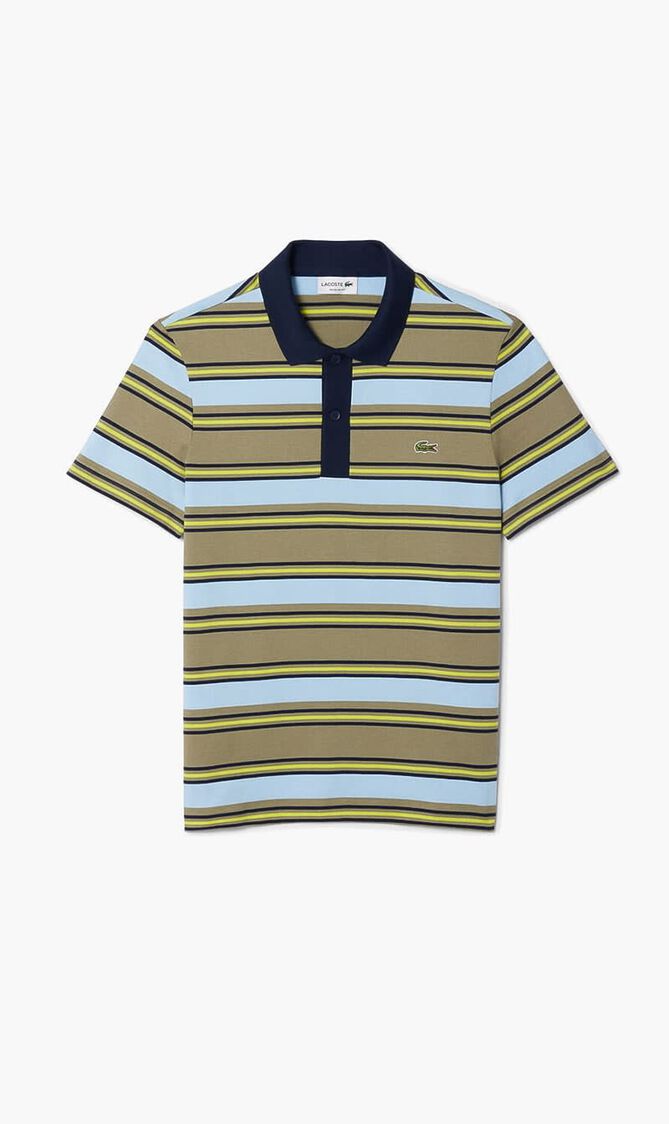 Regular Fit Striped Cotton Polo Shirt