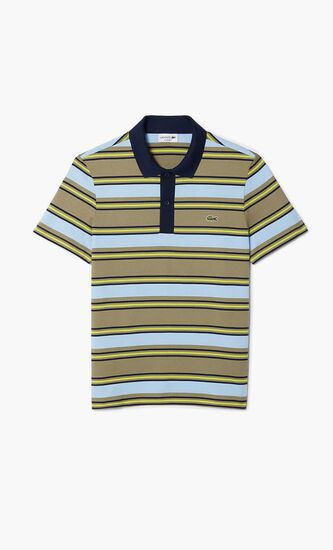 Regular Fit Striped Cotton Polo Shirt