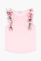 Toni Roses Ruffle Trim Top