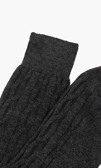 Cashmere Ribbed High Socks