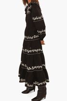 Embroidered Long Sleeve Maxi Dress