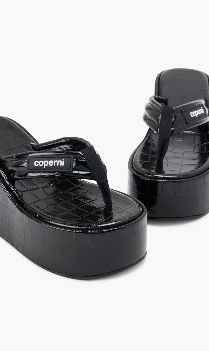 CROCO BRANDED WEDGE SANDAL