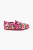 Pink Flower Embellished Beads Flat Shoes