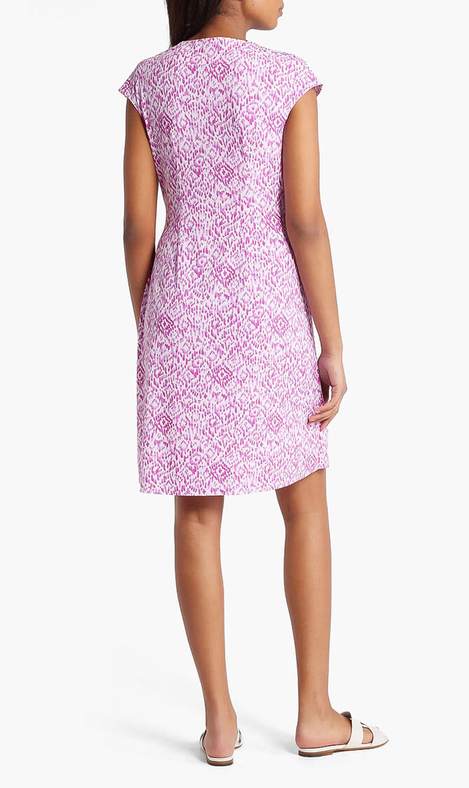 Clara Ocean Ikat Knit Faux Wrap Dress