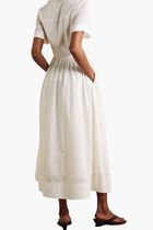 Meryl Gathered Cotton Poplin Midi Shirt Dress