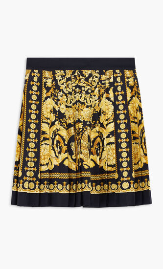 Barocco Print Pleated Skirt