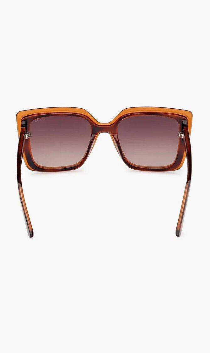 INJECTED SUN GLASSES - SQUARE - DARK HAVANA GRADIENT BROWN
