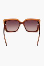 INJECTED SUN GLASSES - SQUARE - DARK HAVANA GRADIENT BROWN