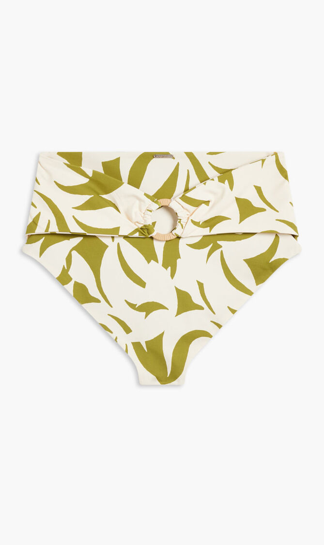 LIBRA BIKINI BOTTOM-HIGH RISE BIKINI BOTTOM WITH FRONT RING DETAIL AND MID-LEG OPENING