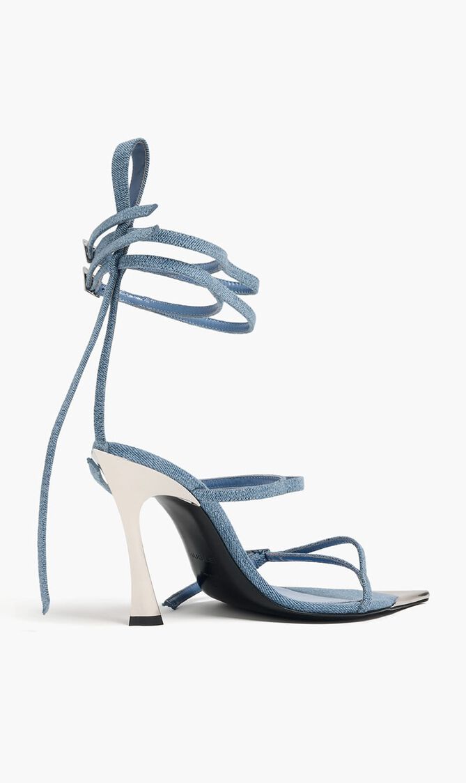 Strappy Denim Fang Sandals