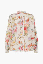 Blouson Sleeve Blouse with Yoke and Pintucks