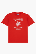 Printed Turtle Logo Cotton T Shirt