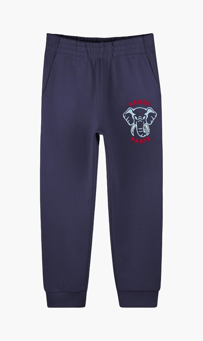 Elephant Logo Cotton Joggers
