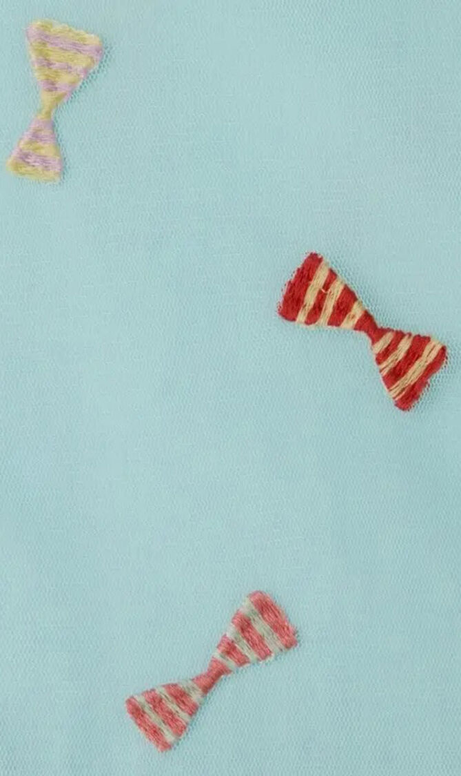 Woven Dress With Multicolored Bows