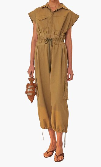 Dark Green Utility Jumpsuit