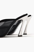 Mesh & suede mule heels