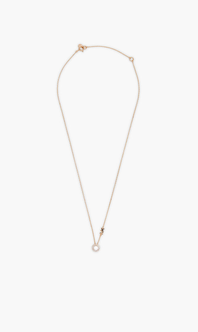 PAVE HALO NECKLACE ROSE GOLD