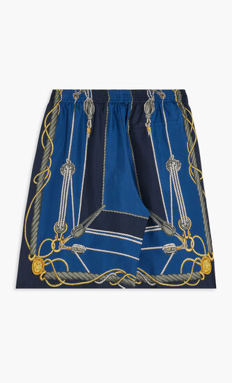 SHORTS VERSACE NAUTICAL PRINTED SILK TWILL FABRIC