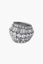 SJC HYPERBOLA RING L ROWS WHITE RHS 50