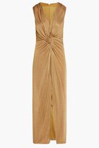 METALLIC MESH KNOT DRESS