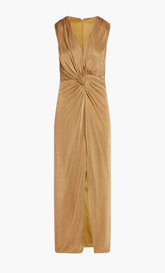 METALLIC MESH KNOT DRESS