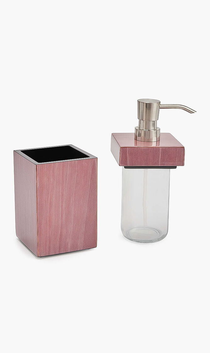 موزع صابون من خشب التوليب باللون الأرجواني