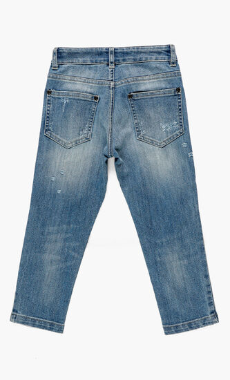 Logo Distressed Jeans