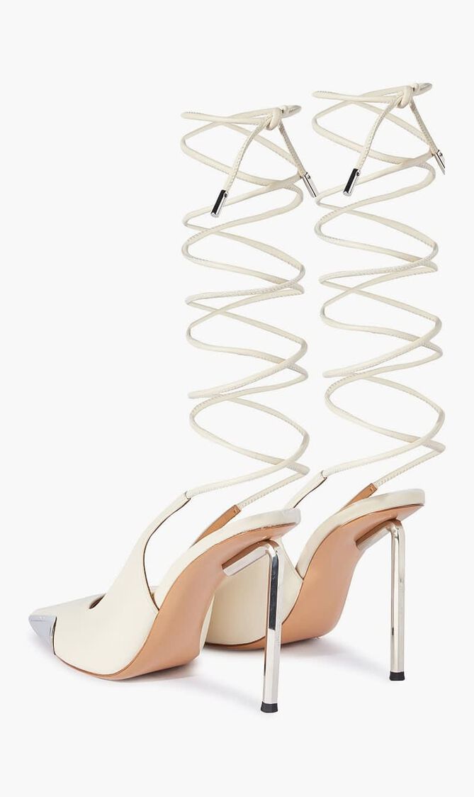 Lace Up High Allen Frame Pump Off White