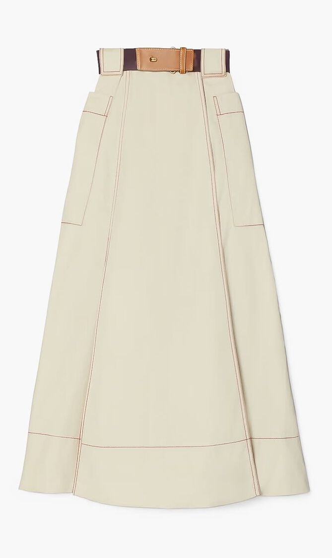 POPLIN PLEATED SKIRT