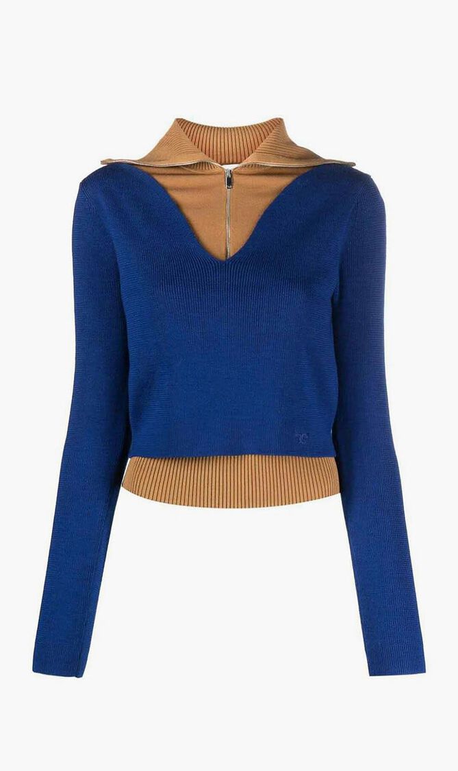 DOUBLE LAYERED ZIP PULLOVER