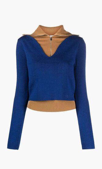 DOUBLE LAYERED ZIP PULLOVER