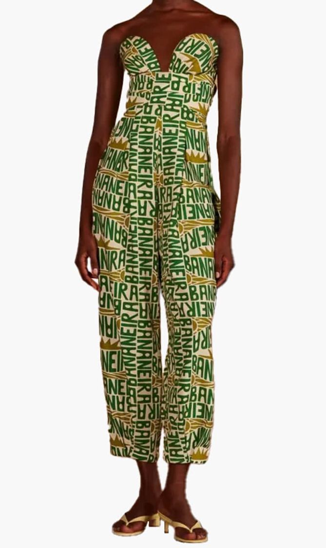 Banana Typography Strapless Jumpsuit