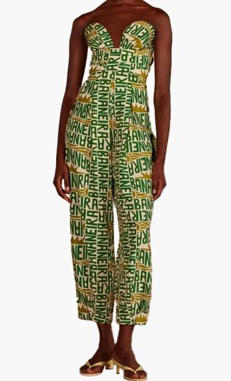 Banana Typography Strapless Jumpsuit