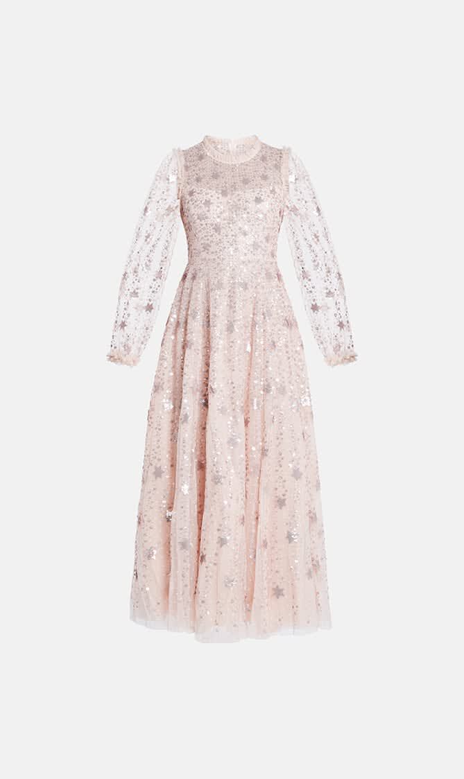 SHOOTING STARS LONG SLEEVE ANKLE GOWN