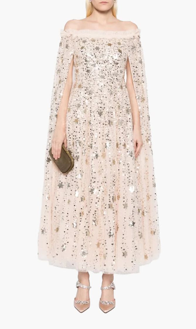 Shooting Stars Cape Ankle Gown