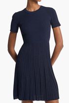 Ribbed Knit Short Sleeve Dress