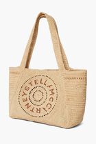 Logo Small Crochet Raffia Tote Bag