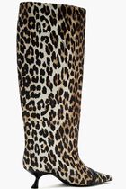 Leopard Eyelets high-shaft boots
