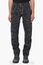 TATTOO LASER TAPERED JEANS BLACK WHITE