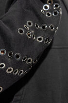 EYELET DIAGS OVER HOODIE BLACK NO COLOR EYELET DIAGS OVER HOODIE BLACK NO COLOR