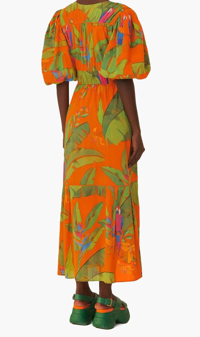 Fresh Macaws Midi Dress