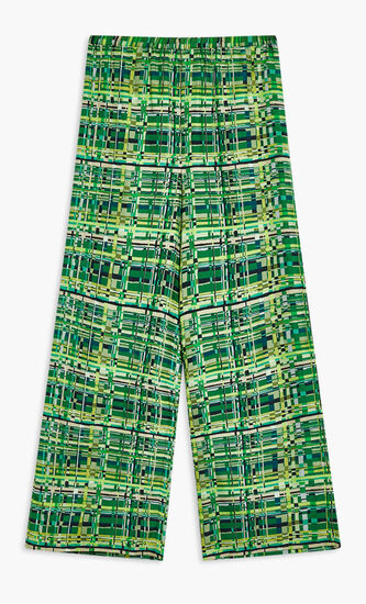 ABSTRACT PRINT TWILL TROUSERS